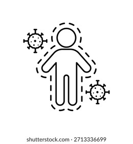 Icono de un sistema inmunológico, aislado contra un fondo limpio.