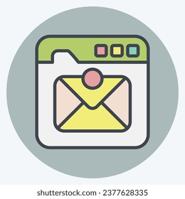 Icon Inbox Mail. related to Communication symbol. color mate style. simple design editable. simple illustration