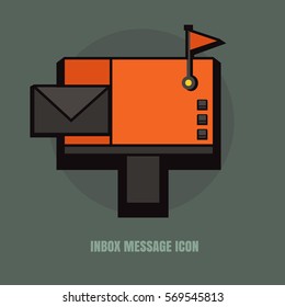 icon inbox message design, vector illustration