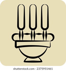 Icon Incense. related to India symbol. hand drawn style. simple design editable. simple illustration