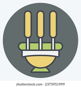 Icon Incense. related to India symbol. color mate style. simple design editable. simple illustration
