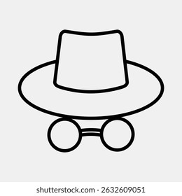Icon incognito mode. Internet network elements. Icon in line style.