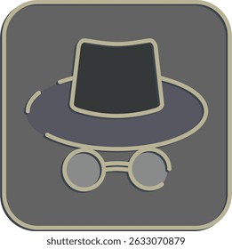Modo de reconhecimento de ícone. Elementos de rede da Internet. Ícone no estilo em alto-relevo.
