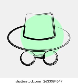 Icon incognito mode. Internet network elements. Icon in color spot style.