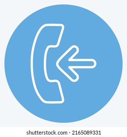 Icon Incoming Call. suitable for Education symbol. blue eyes style. simple design editable. design template vector. simple symbol illustration