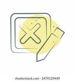 Icono Incorrecto. relacionado con el símbolo del Borrar. Estilo de mancha de color. ilustración de diseño simple