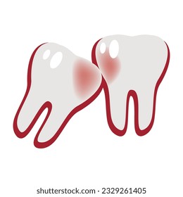 Icon with incorrectly growing tooth. Medical vector illustration