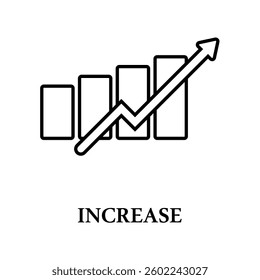 Icon a increase, isolated against a clean background.