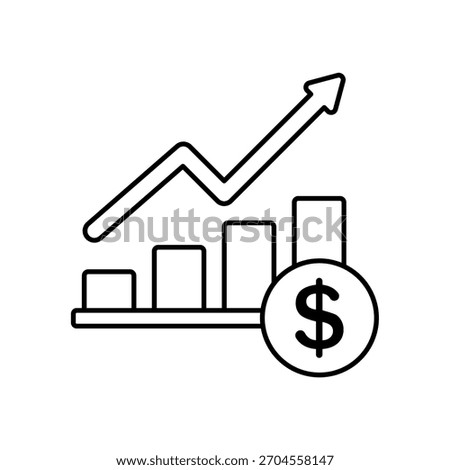 Icon a increase, isolated against a clean background.