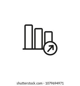 Icon of increasing graph. Benefit, profit, raising. Report concept. Can be used for topics like business analysis, examination, statistics