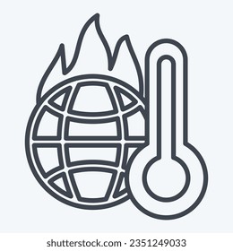 Icon Increasing Temperature. related to Climate Change symbol. line style. simple design editable. simple illustration