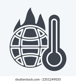 Icon Increasing Temperature. related to Climate Change symbol. glyph style. simple design editable. simple illustration
