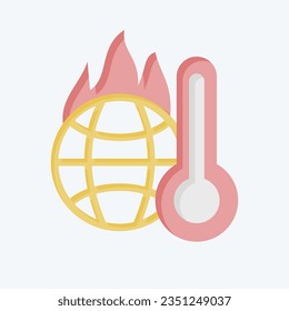 Icono Aumento de la temperatura. relacionado con el símbolo del cambio climático. estilo plano. diseño simple editable. ilustración simple