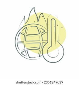 Icon Increasing Temperature. related to Climate Change symbol. Color Spot Style. simple design editable. simple illustration