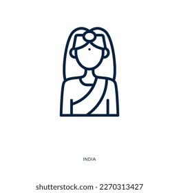  icon from india collection. Thin linear , old, traditional outline icon isolated on white background. Line vector  sign, symbol for web and mobile