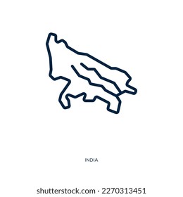  icon from india collection. Thin linear , geography, state outline icon isolated on white background. Line vector  sign, symbol for web and mobile