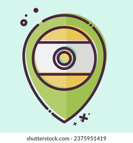 Icon India Location. related to India symbol. MBE style. simple design editable. simple illustration