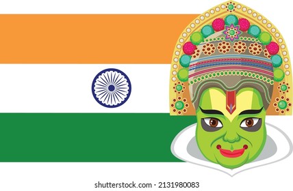Ein Symbol der indischen Flagge mit Hindu-Elementgrafik
