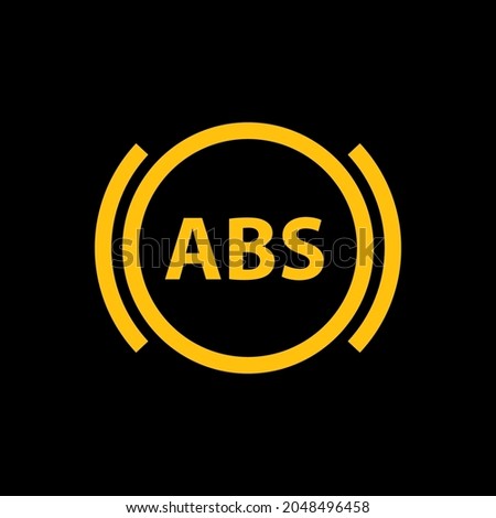 icon indicates a problem with the anti-lock braking system. Vector