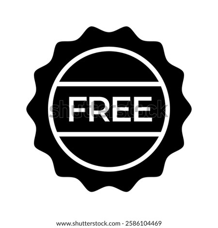 Icon Indicating Free Services or Free Goods. Free of Charge icon in glyph style. Free of Cost.