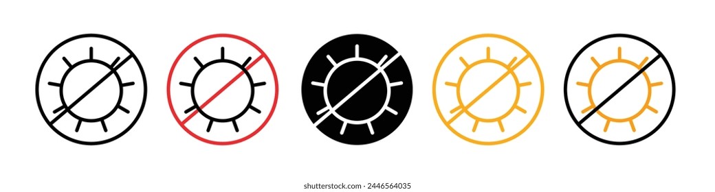 Symbol für fehlendes Sonnenlicht mit verdeckter Sonne und fehlenden Strahlen