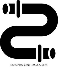 El icono que indica una ruta, ruta o viaje utilizado para fluir fluidos o gases puede simbolizar un flujo continuo e ininterrumpido o circulación.