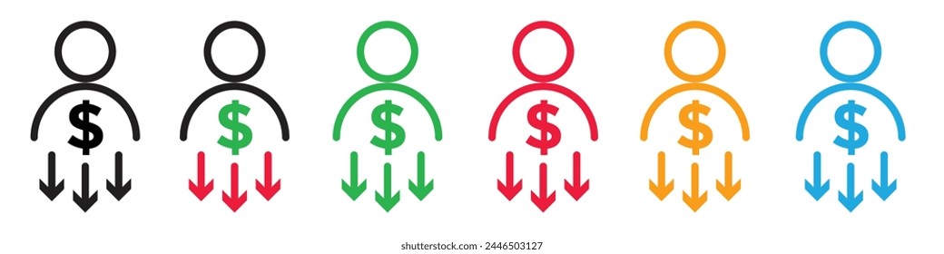 Icon Indicating a Reduction in Workforce Earnings and Salaries