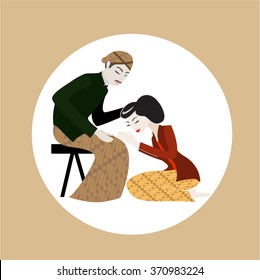 icon of indonesian daughter ask blessing to father