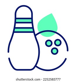 An icon of indoor games, bowling vector in modern style