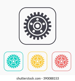 icon of industrial gear color set