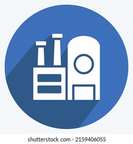 Icon Industrial. suitable for education symbol. long shadow style. simple design editable. design template vector. simple illustration