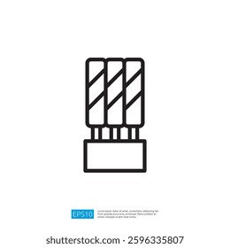 Icon of Industrial Tool with Four Spiraled Elements Mounted on a Base in Minimalist Design