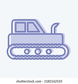 Icon Industrial Tractor. suitable for Education symbol. two tone style. simple design editable. design template vector. simple illustration