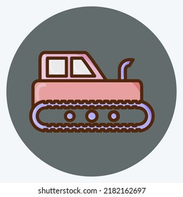 Icon Industrial Tractor. suitable for Education symbol. flat style. simple design editable. design template vector. simple illustration