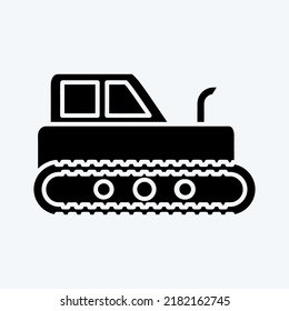 Icon Industrial Tractor. suitable for Education symbol. glyph style. simple design editable. design template vector. simple illustration