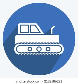 Icon Industrial Tractor. suitable for Education symbol. long shadow style. simple design editable. design template vector. simple illustration