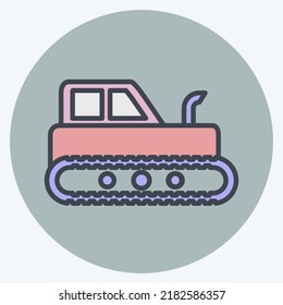 Icon Industrial Tractor. suitable for Education symbol. color mate style. simple design editable. design template vector. simple illustration