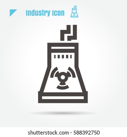 icon industry vector illustration isolated sign symbol thin line for web, modern minimalistic flat design vector on white background