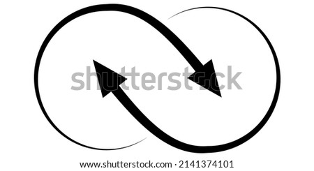 Icon infinite sign two arrows, sync recycle, interaction synergy logo