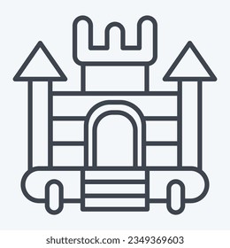 Icon Inflatable Castle. related to Amusement Park symbol. line style. simple design editable. simple illustration