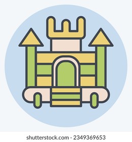 Icon Inflatable Castle. related to Amusement Park symbol. color mate style. simple design editable. simple illustration