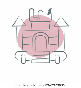 Icon Inflatable Castle. related to Amusement Park symbol. Color Spot Style. simple design editable. simple illustration