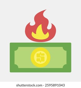 Icon inflation. Economy elements. Icon in flat style.