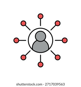 Icono de una influencia, aislado contra un fondo limpio.