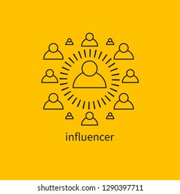 Icon Influencer, Leader, Charismatic,icon Personal Brand, Communication With The Public, Pr Vector Illustration