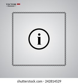 icon of info, gray button with a red stroke, vector illustration, EPS 10