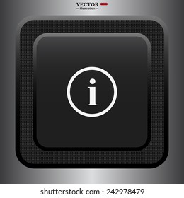 icon of info, gray button with a red stroke, vector illustration, EPS 10