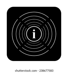 icon of info on a black background with white circles, vector, EPS 10