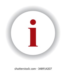 icon of info. icon, red isolated white background