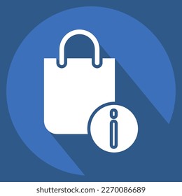 Icon Info. related to Contactless symbol. Long Shadow Style. simple design editable. simple illustration